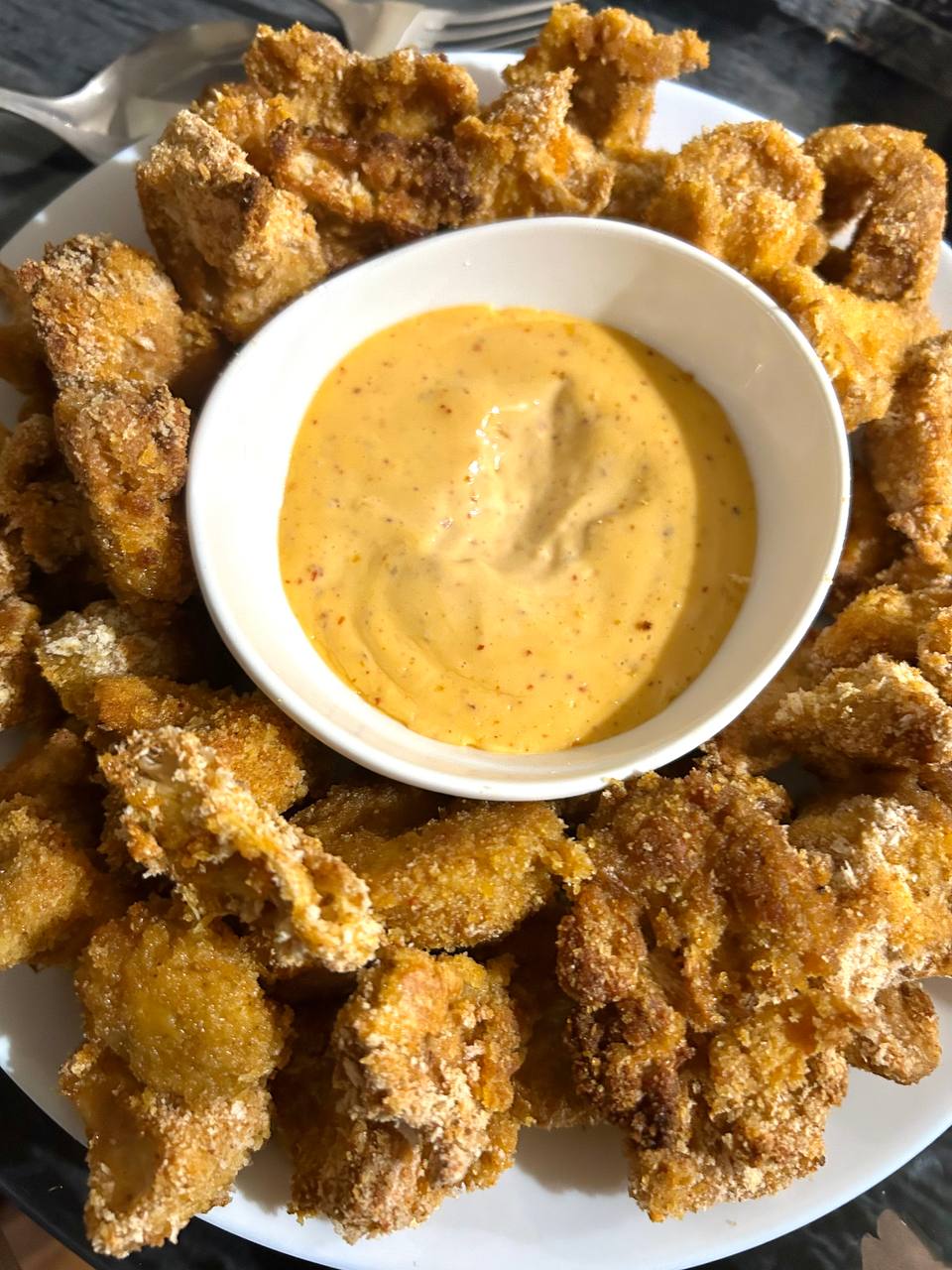 Печени панирани хапки от гъба лъвска грива